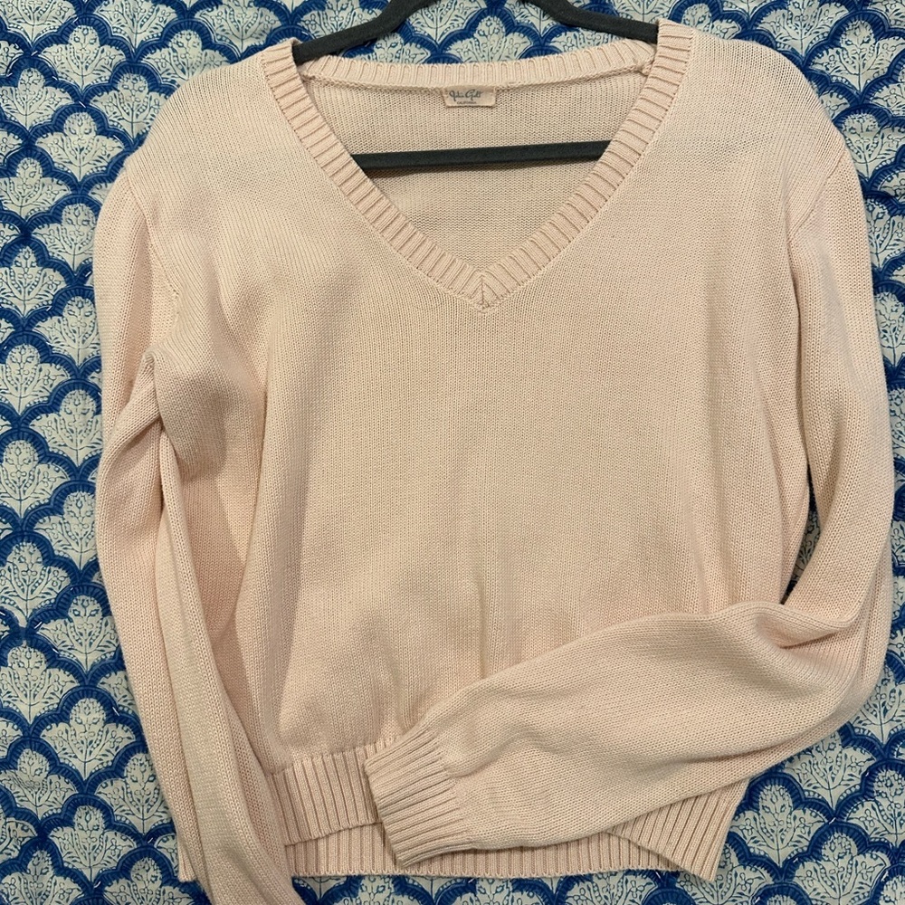 brandy melville john galt pink v neck sweater
